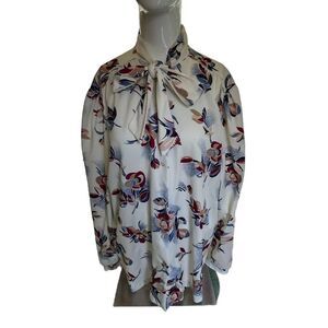 Lady knitmakers bow‎ tie Secretary/Geek Girl vintage shirt sz 44 XL